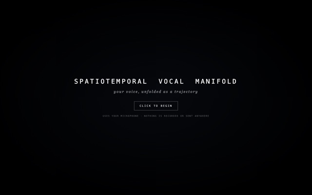 Pratima, spatiotemporal vocal-manifold title screen