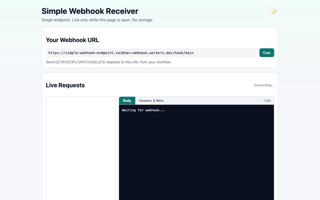 Webhook Receiver preview